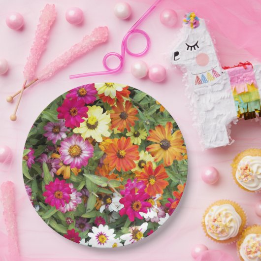 Zinnia Blumengarten Pappteller (Party)