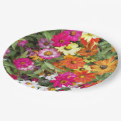 Zinnia Blumengarten Pappteller (Schrägansicht)