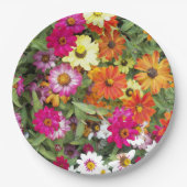 Zinnia Blumengarten Pappteller (Vorderseite)