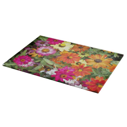 Zinnia Blumengarten Schneidebrett (Ecke)