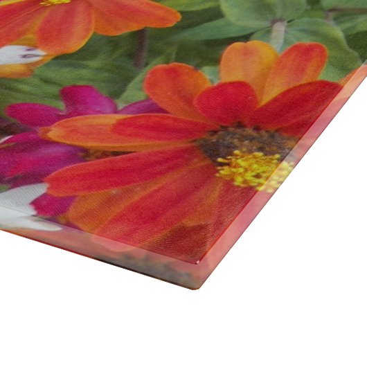 Zinnia Blumengarten Schneidebrett (Ecke)