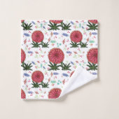 Zinnia-Blumenmuster Badhandtuch Set (Waschlappen)