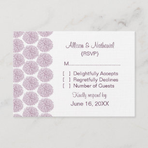 Zinnia Border Response Card, Lila RSVP Karte