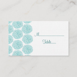 Zinnia Border Wedding Platzkarte, Türkis Platzkarte