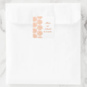 Zinnia Border Wedding Stickers, Mandarine Quadratischer Aufkleber (Tasche)