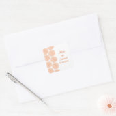 Zinnia Border Wedding Stickers, Mandarine Quadratischer Aufkleber (Umschlag)