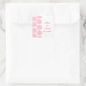 Zinnia Border Wedding Stickers, rosa Quadratischer Aufkleber (Tasche)