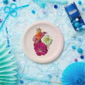 Zinnia Bouquet Mixed Colors Pappteller (Party)