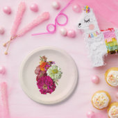 Zinnia Bouquet Mixed Colors Pappteller (Party)