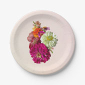 Zinnia Bouquet Mixed Colors Pappteller (Vorderseite)