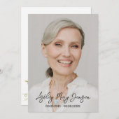 Zinnia Celebration of Life Photo Funeral  Einladung (Vorne/Hinten)