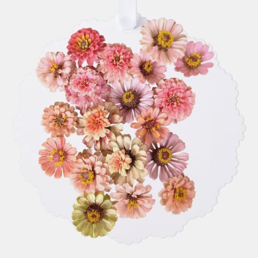 Zinnia Collage Paper Ornament Card (Vorderseite)