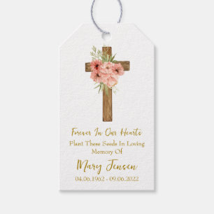 Zinnia Cross Gedenk Funeral Samenpacket Geschenkanhänger