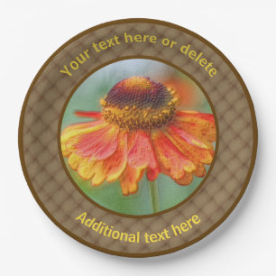 Zinnia Daisy Blume Natur Kunst, Personalisiertes P Pappteller