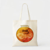 Zinnia Daisy Blume Vintag Sepia Personalisiert Tragetasche (Vorne)