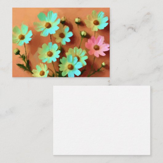 Zinnia Elegans Blume Begleitkarte (Vorne/Hinten)