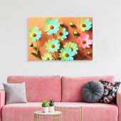 Zinnia Elegans Blume Leinwanddruck (Insitu (Wohnzimmer))
