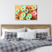Zinnia Elegans Blume Leinwanddruck (Insitu (Schlafzimmer))