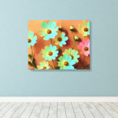 Zinnia Elegans Blume Leinwanddruck (Insitu (Holzboden))