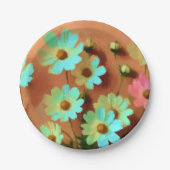 Zinnia Elegans Blume Pappteller (Vorderseite)