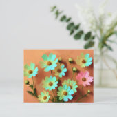 Zinnia Elegans Blume Postkarte (Stehend Vorderseite)