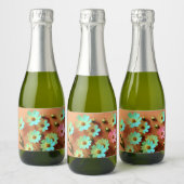 Zinnia Elegans Blume Schaumweinetikett (Flaschen)