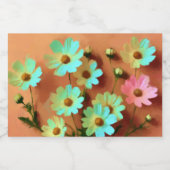 Zinnia Elegans Blume Schaumweinetikett (Einzelnes Label)