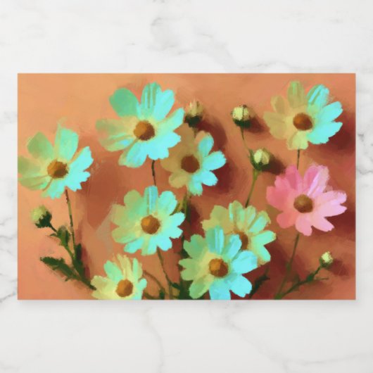 Zinnia Elegans Blume Schaumweinetikett (Einzelnes Label)