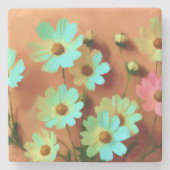 Zinnia Elegans Blume Steinuntersetzer (Vorderseite)