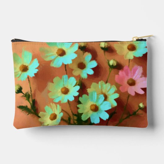 Zinnia Elegans Blume Zubehörtasche (Rückseite)