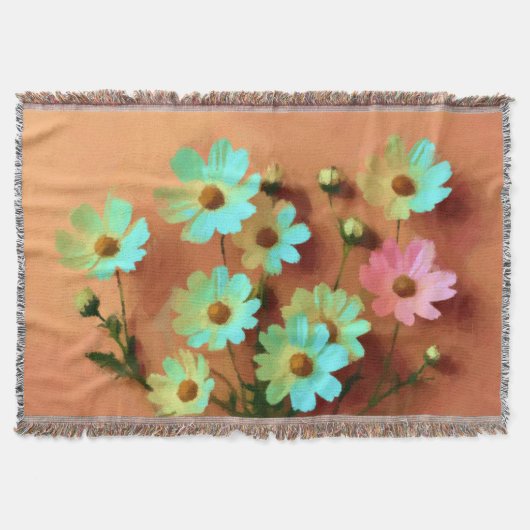 Zinnia Elegans Vibrannt Botanisch Decke (Vorderseite)