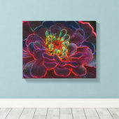 Zinnia Fantasy Abstrakte Blume Art Leinwanddruck (Insitu (Holzboden))