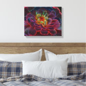 Zinnia Fantasy Abstrakte Blume Art Leinwanddruck (Insitu (Schlafzimmer))