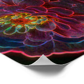 Zinnia Fantasy Abstrakte Blume Art Poster (Ecke)