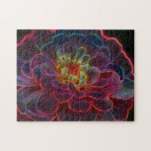 Zinnia Fantasy Abstrakte Blume Art Puzzle (Horizontal)