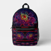 Zinnia Fantasy Abstrakte Blume Personalisiert Bedruckter Rucksack (Vorderseite)