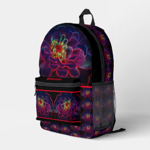 Zinnia Fantasy Abstrakte Blume Personalisiert Bedruckter Rucksack