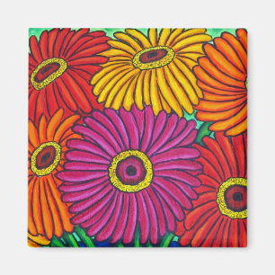 Zinnia Fiesta Colorful Magnet