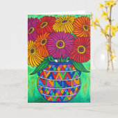 Zinnia-Fiesta-Gruß-/Anmerkungs-Karte Karte (Gelbe Blume)