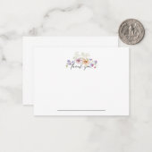 Zinnia Floral Notecard Vielen Dank Mitteilungskarte (Vorderseite/Rückseite Beispiel)