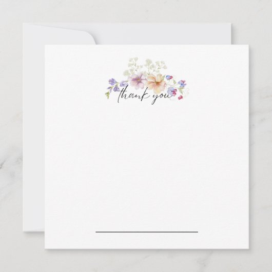 Zinnia Floral Vielen Dank Notecard Dankeskarte (Vorderseite)