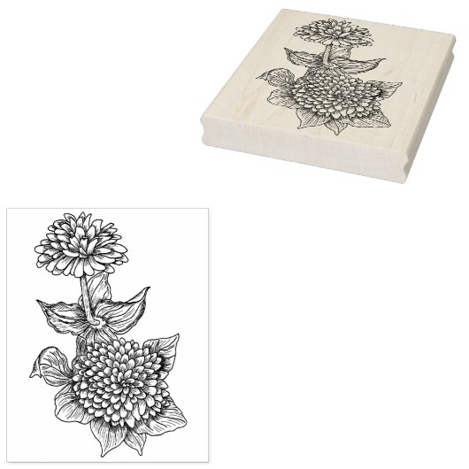 Zinnia Gummistempel (Stempel)