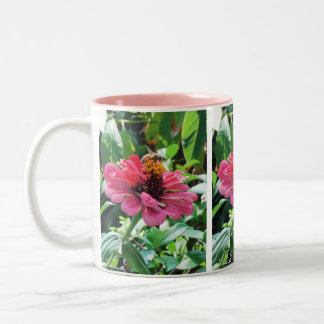 Zinnia Honey Bee Zweifarbige Tasse