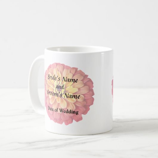 Zinnia in Orange-Schatten Kaffeetasse (Vorderseite Links)