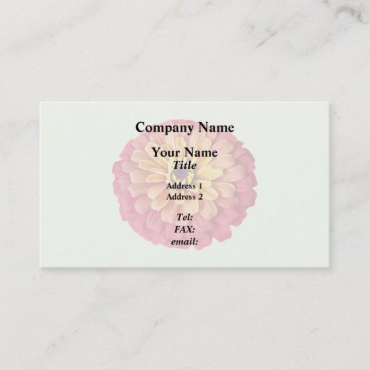 Zinnia in Orange-Schatten Visitenkarte (Vorderseite)