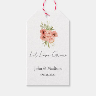 Zinnia   Lass Liebe wachsen Hochzeitssamen  Geschenkanhänger