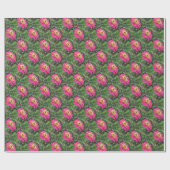 ZINNIA - Lebhaftes Rosa und Creme - ECHO Print. Geschenkpapier (Flach)