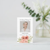 Zinnia Memorial Photo Funeral Prayer Card Visitenkarte (Stehend Vorderseite)
