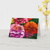 Zinnia mit Arbeiterbiene c Karte (Gelbe Blume)