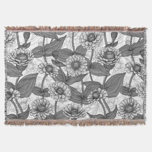 Zinnia, Monochom auf weiß Decke (Vorderseite)